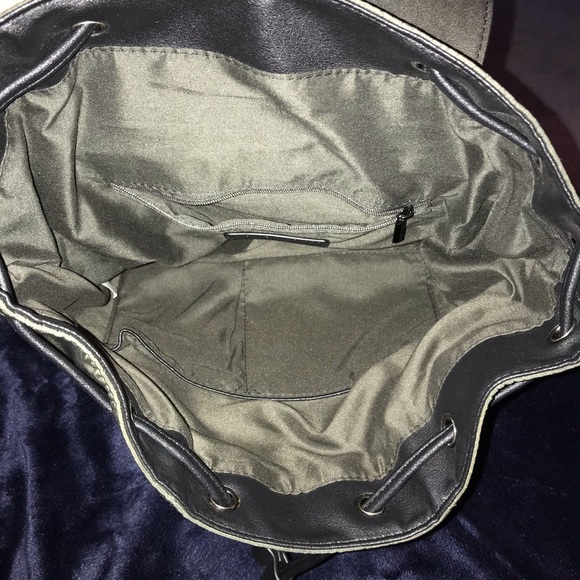 Olive Green Drawstring Backpack - Picture 3 of 5